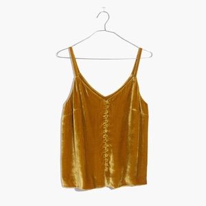 Madewell velvet button down cami
